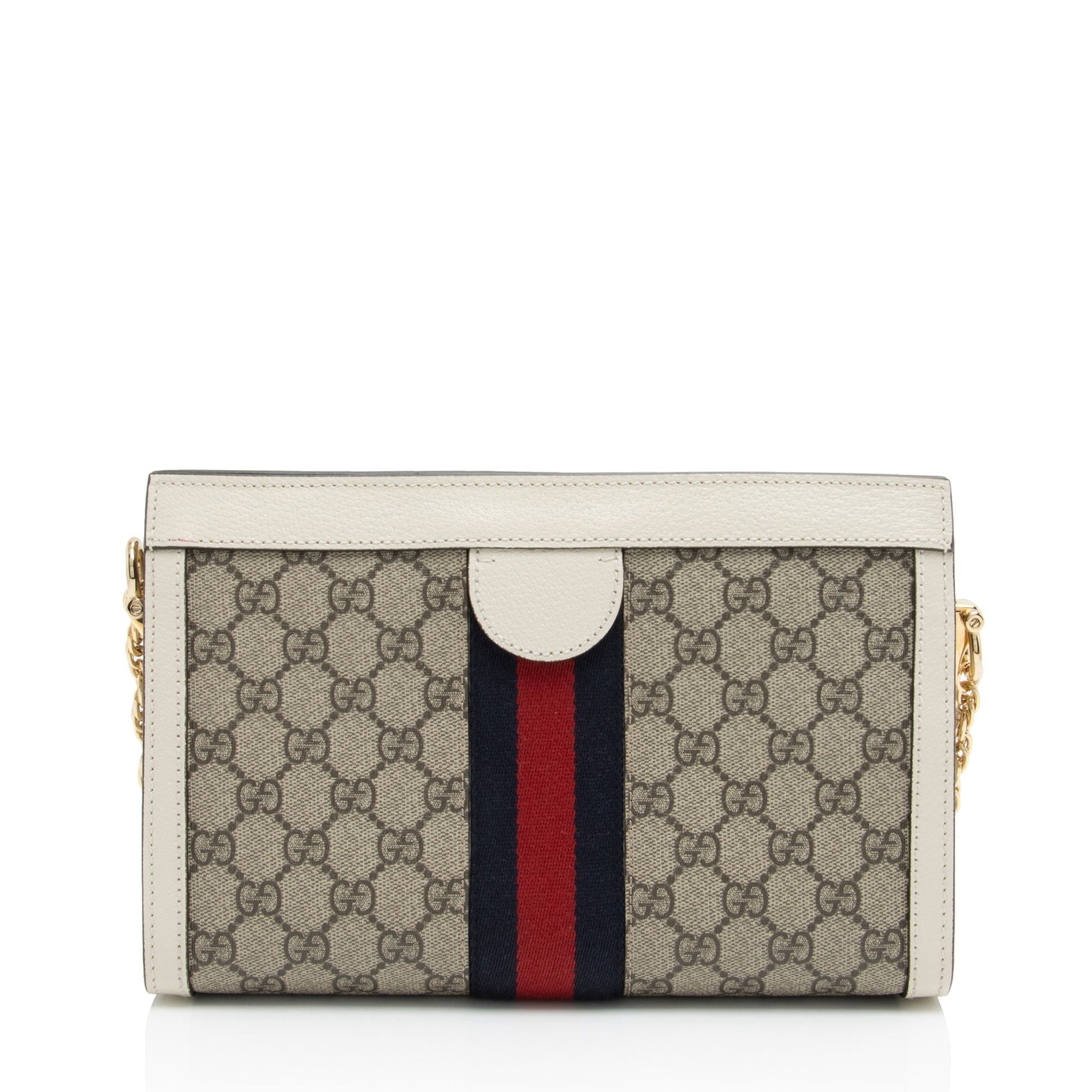 Gucci Nylon Chain Leather Shoulder Bag