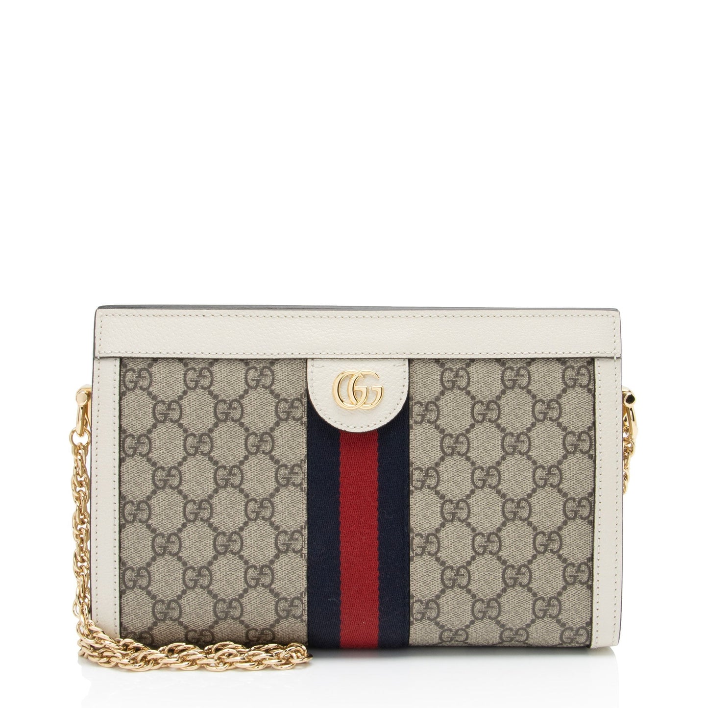 Gucci Nylon Chain Leather Shoulder Bag