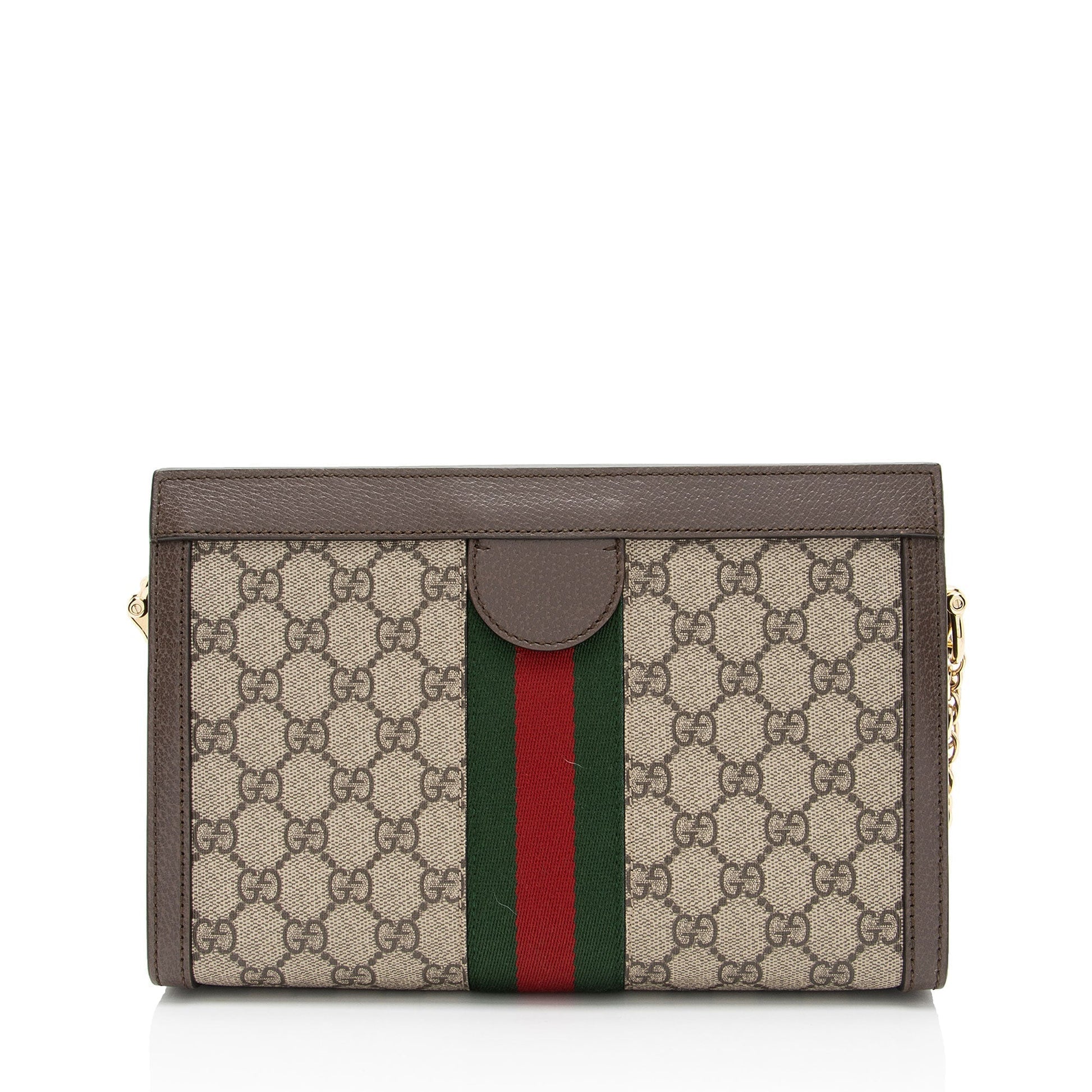 Gucci Nylon Chain Leather Shoulder Bag