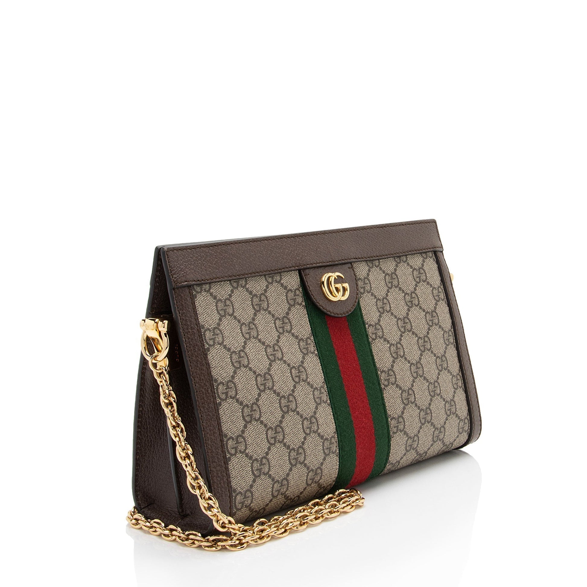 Gucci Nylon Chain Leather Shoulder Bag