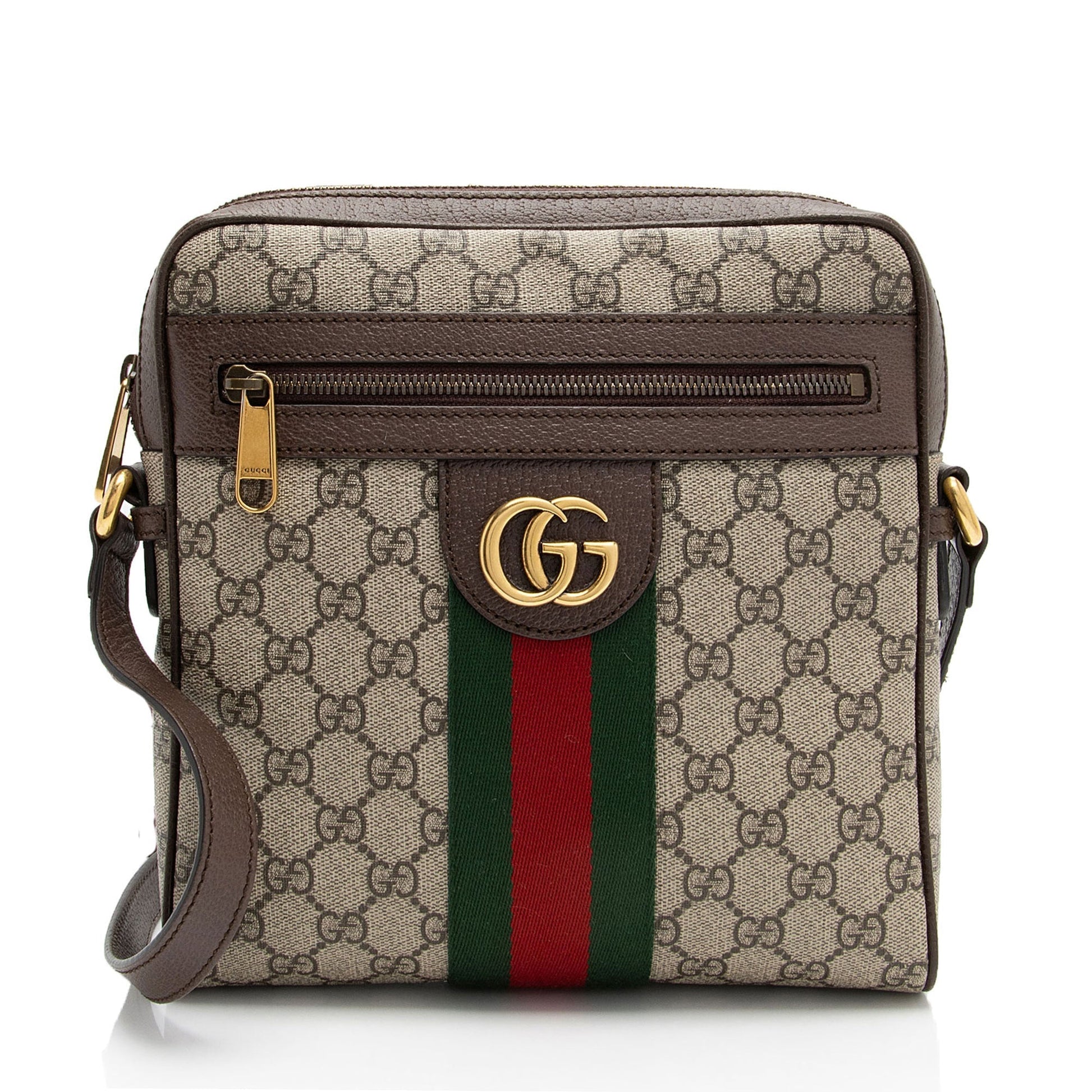 Gucci Nylon Leather Canvas Shoulder Bag