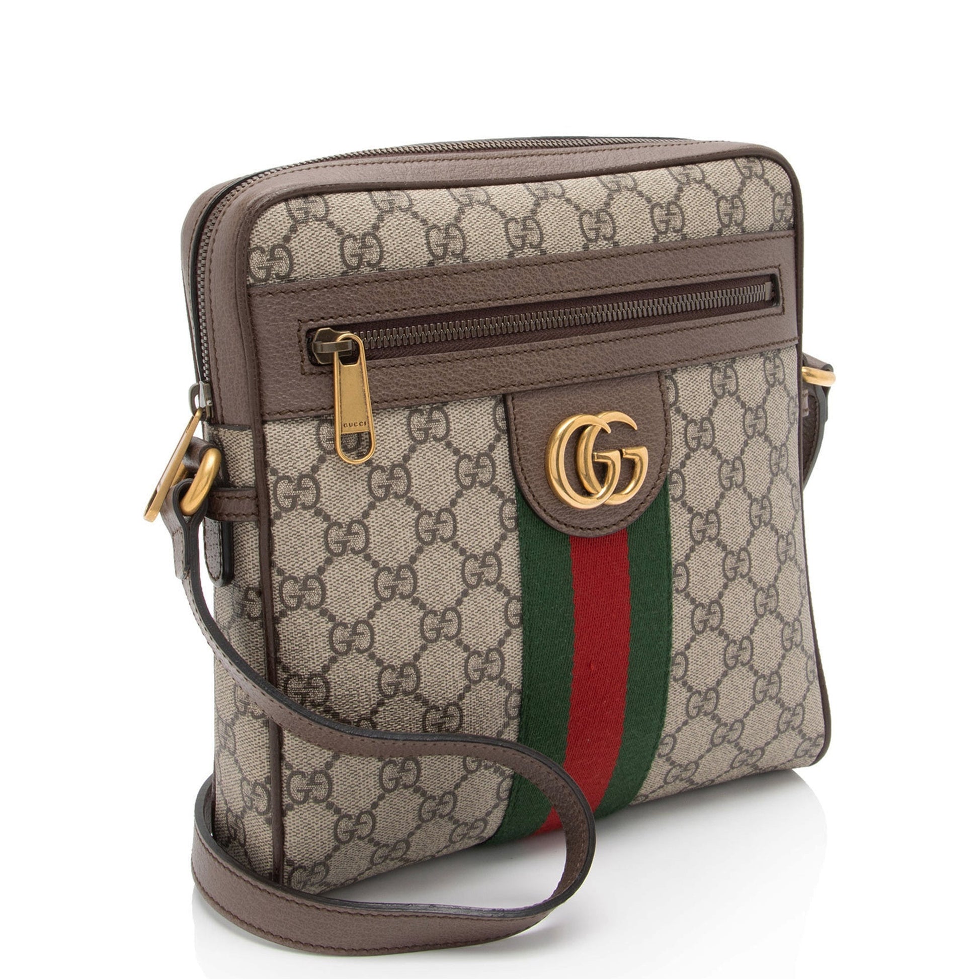 Gucci Nylon Leather Canvas Shoulder Bag