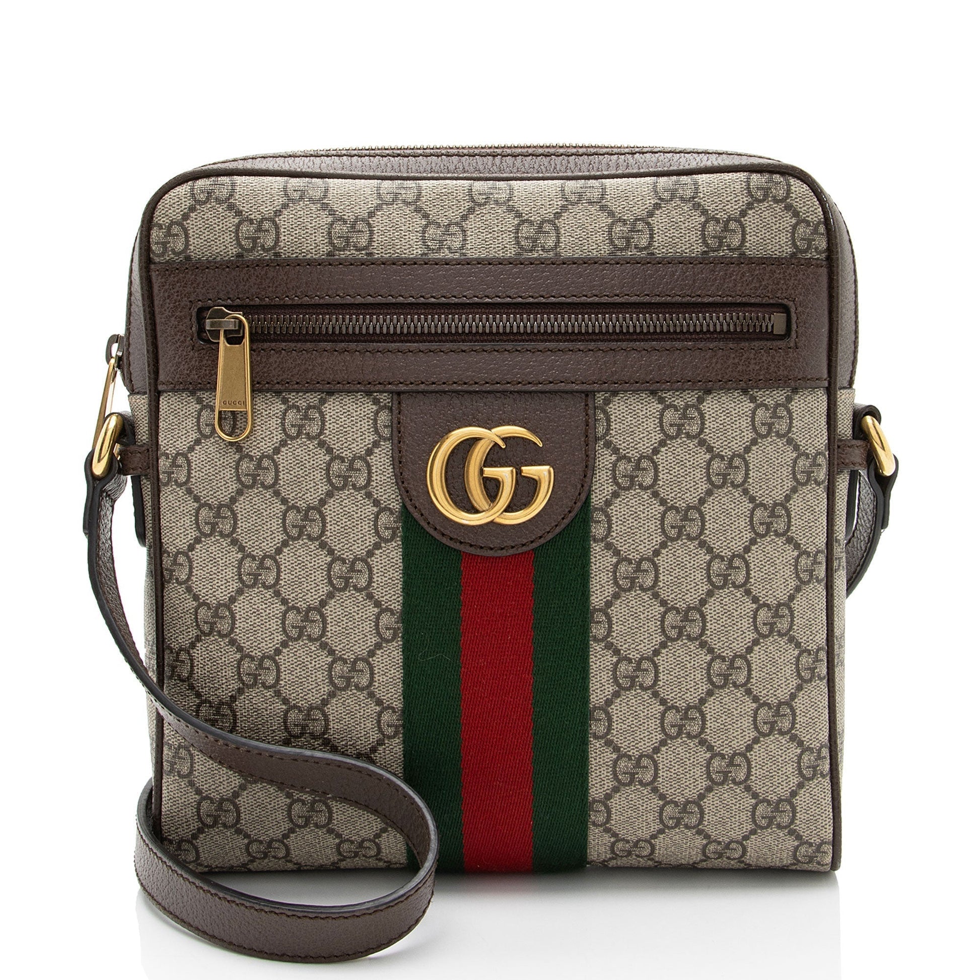 Gucci Nylon Leather Canvas Shoulder Bag