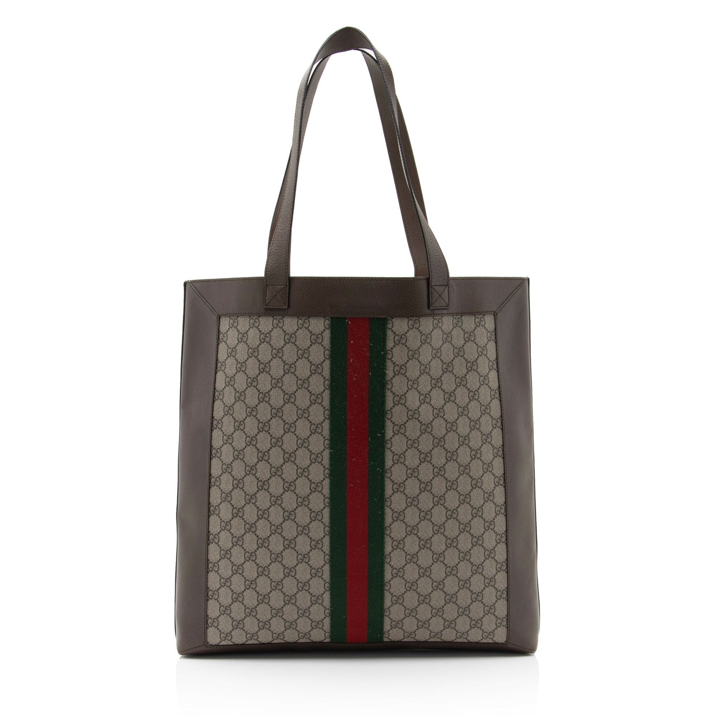 Gucci Nylon Pochette Leather Canvas Tote