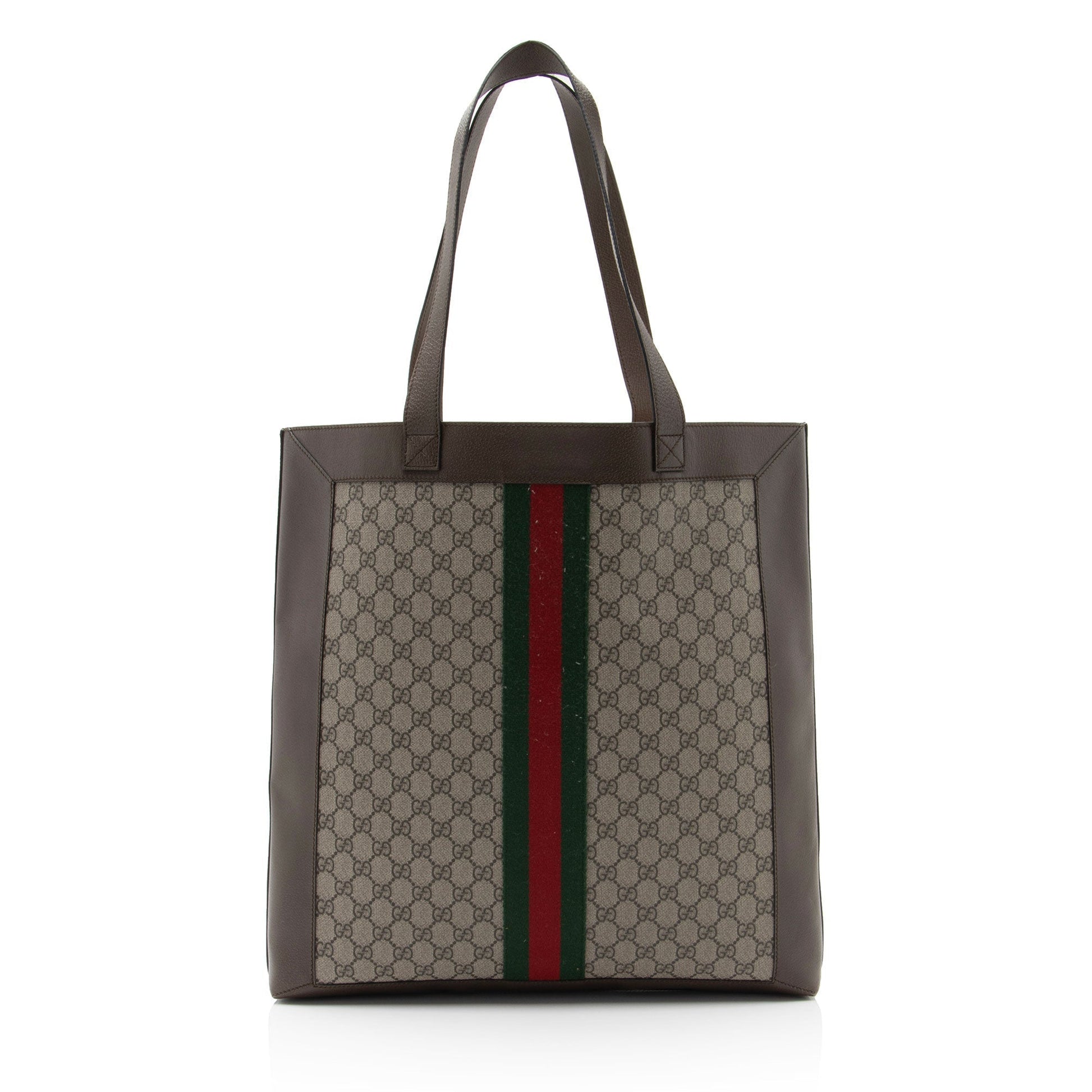 Gucci Nylon Pochette Leather Canvas Tote