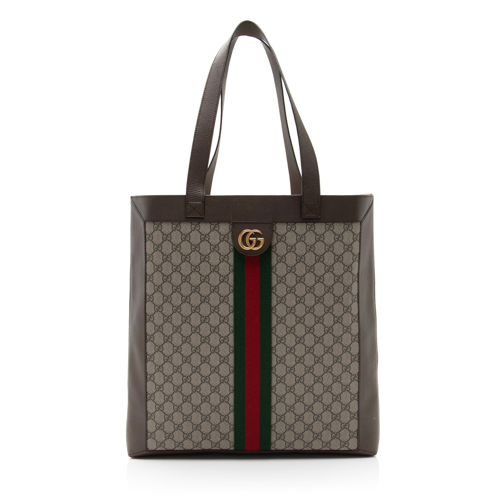 Gucci Nylon Pochette Leather Canvas Tote