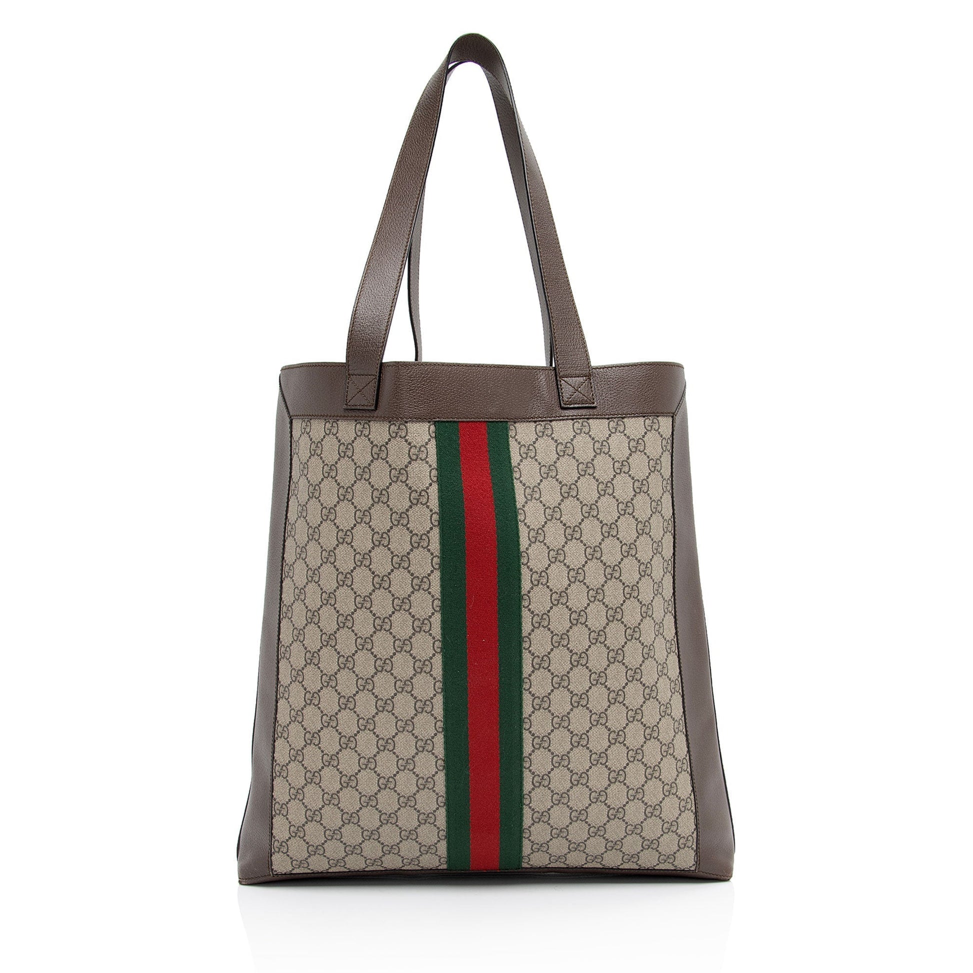Gucci Nylon Pochette Leather Canvas Tote