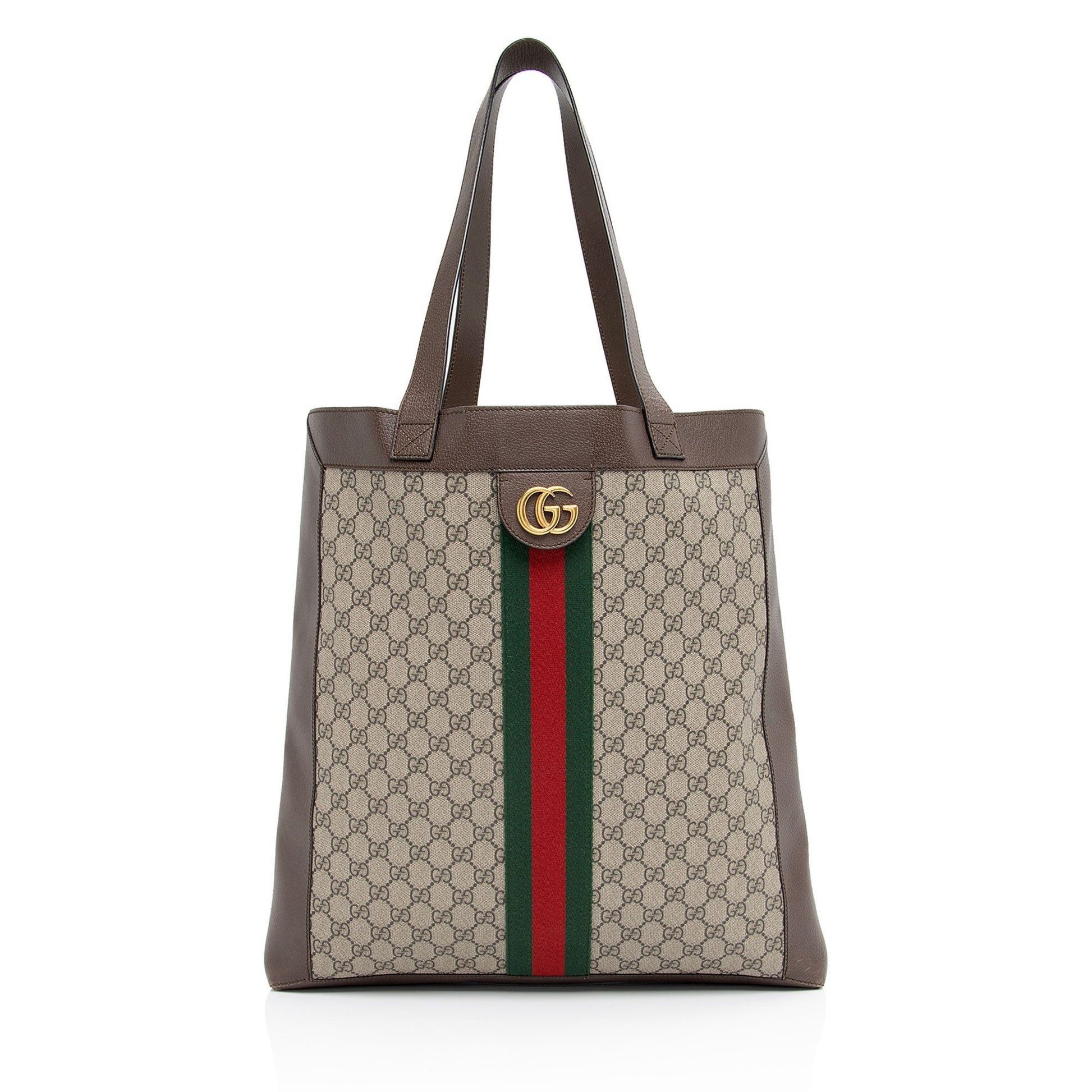 Gucci Nylon Pochette Leather Canvas Tote