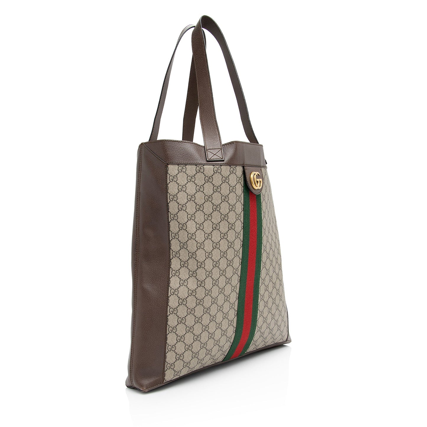 Gucci Nylon Pochette Leather Canvas Tote