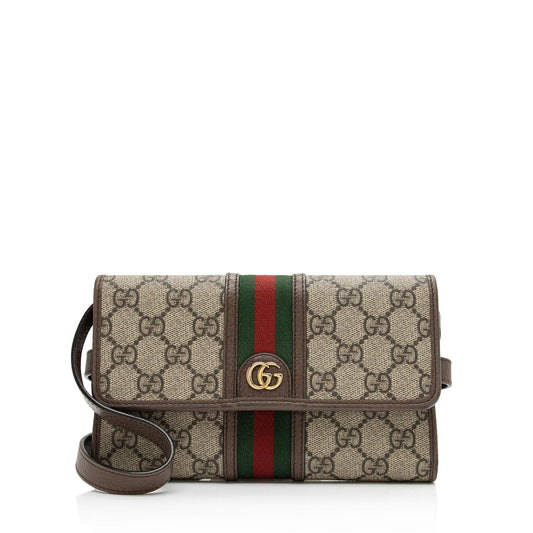 Gucci GG Supreme Ophidia Tri-Fold Wallet Crossbody Bag (SHF-qymUM5)