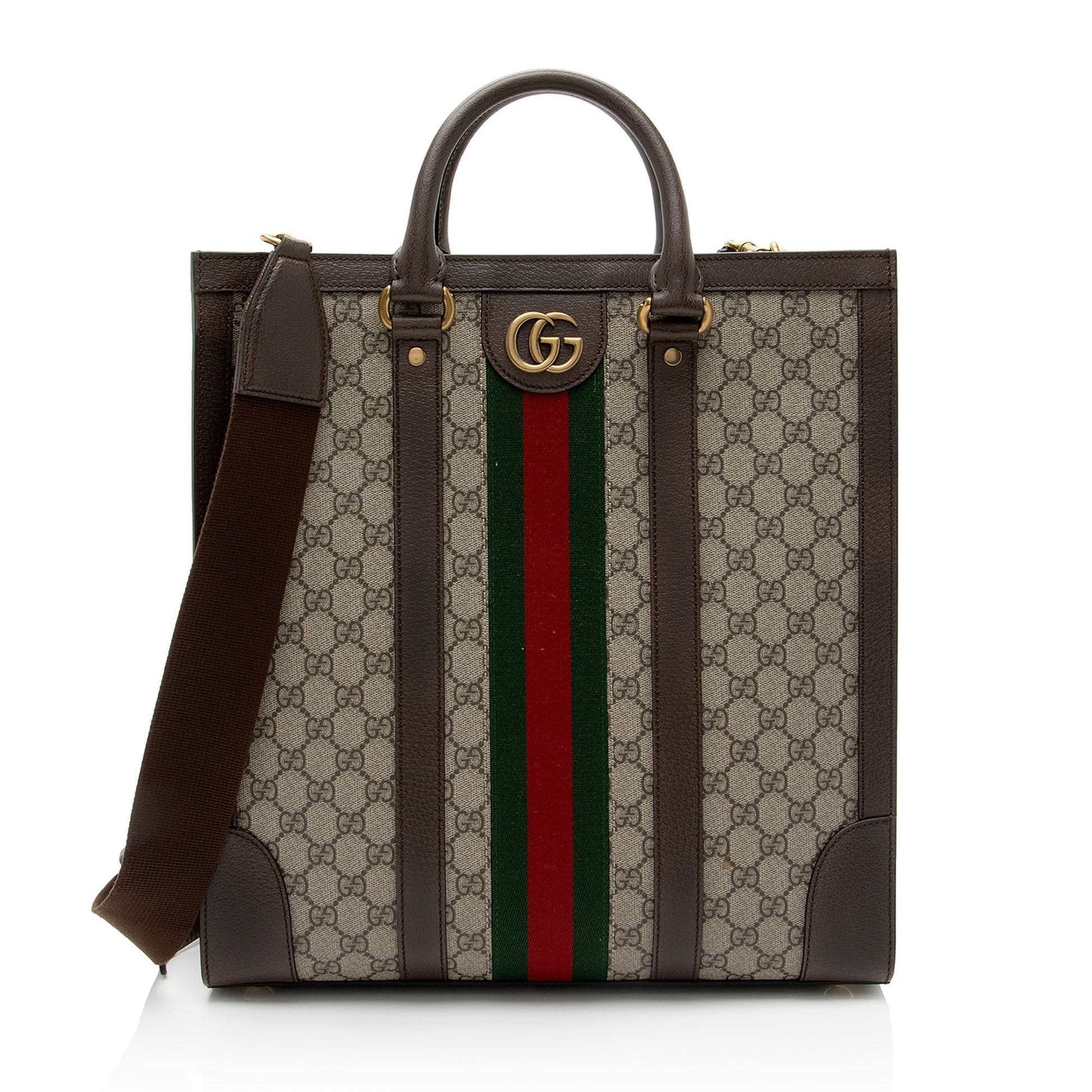 Gucci Nylon Leather Canvas Tote
