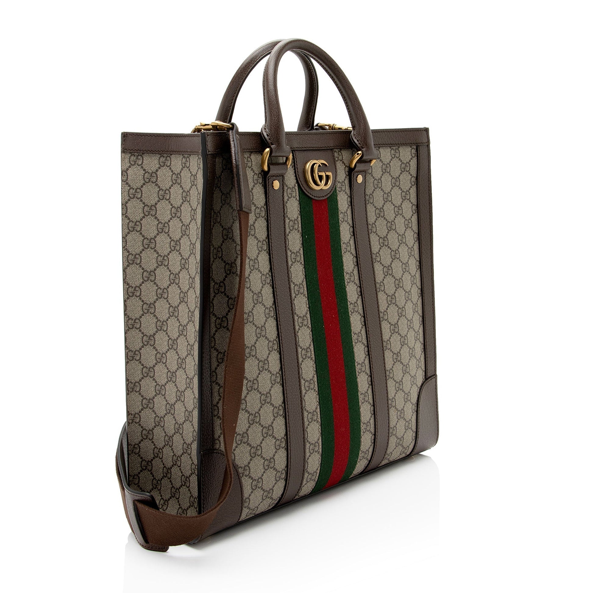 Gucci Nylon Leather Canvas Tote