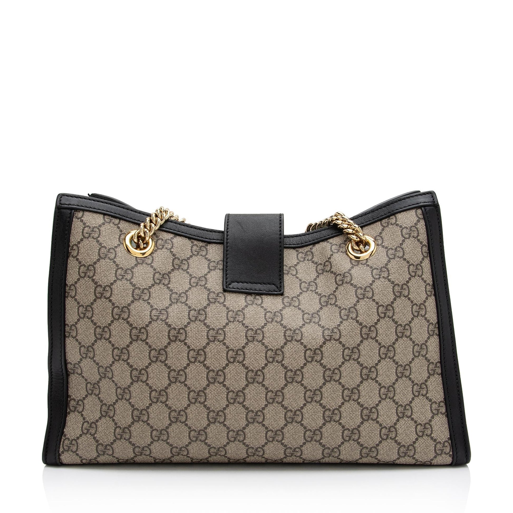 Gucci GG Supreme Padlock Chain Medium Shoulder Bag (SHF-23565)