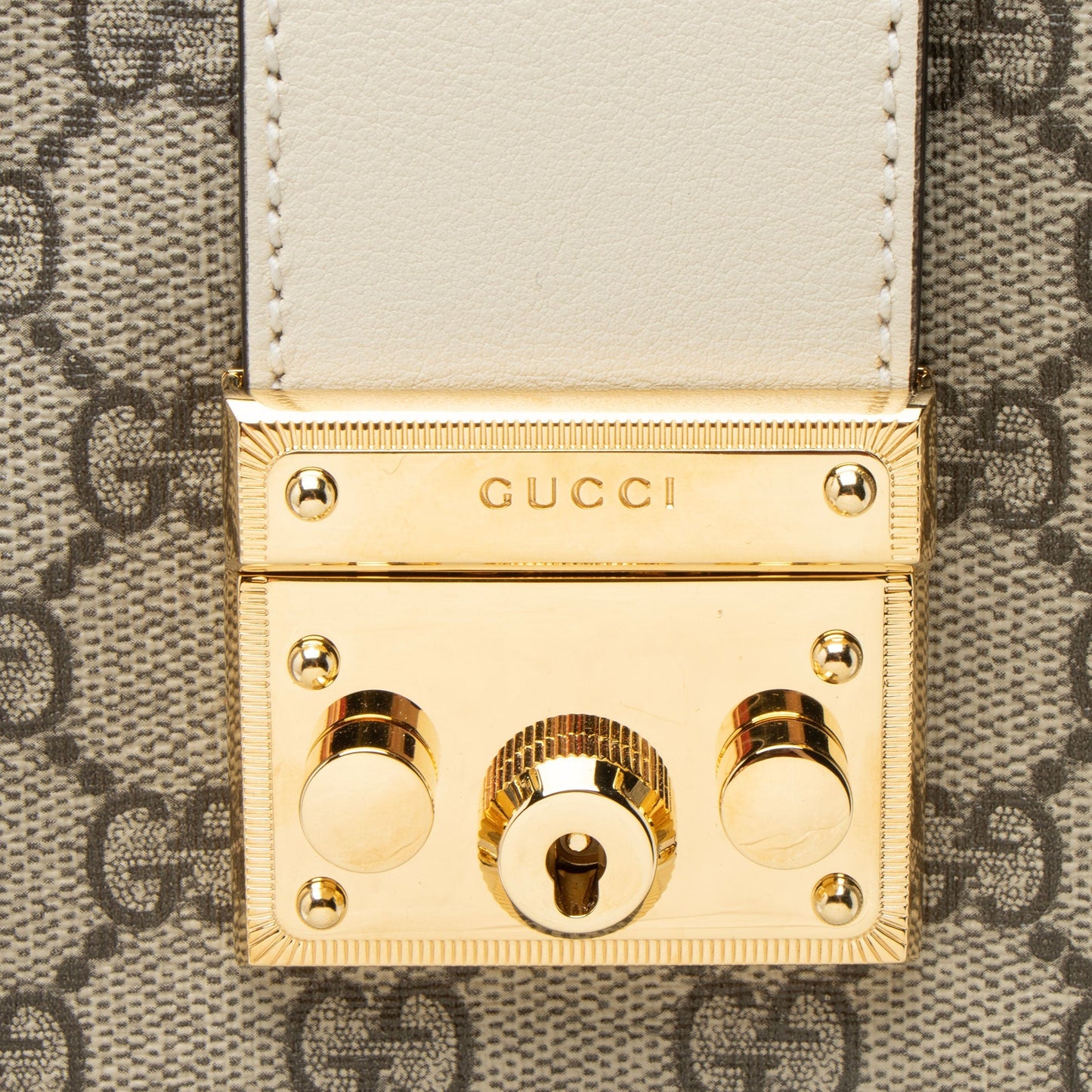 Gucci GG Supreme Padlock Chain Medium Shoulder Bag
