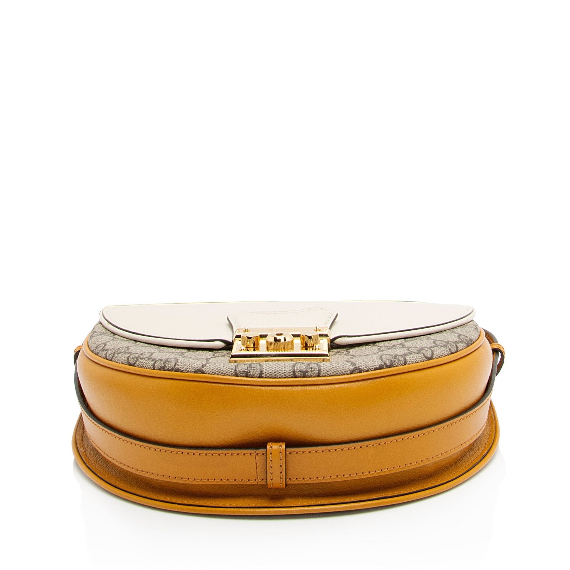 Gucci Saddle Leather Canvas Crossbody