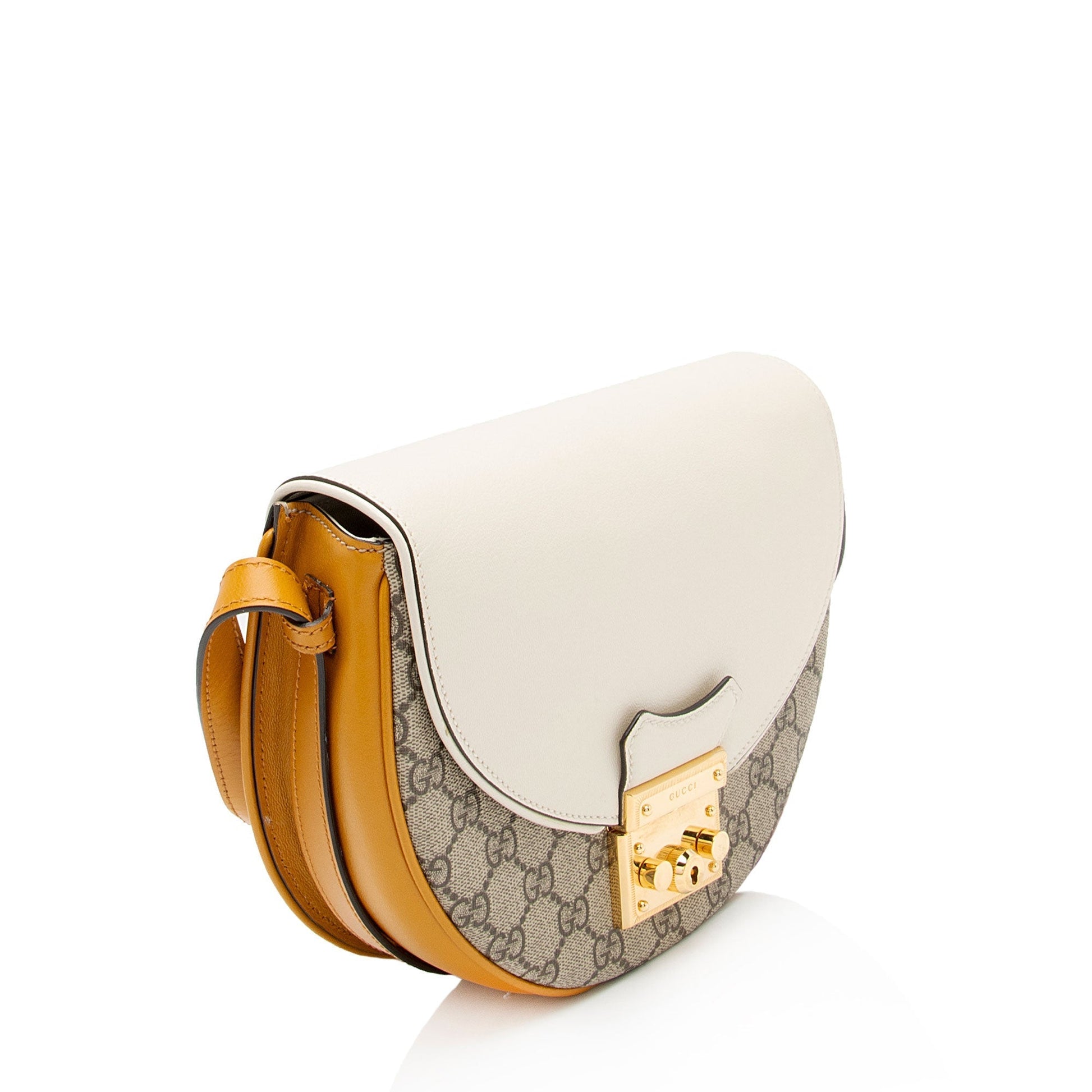 Gucci Saddle Leather Canvas Crossbody