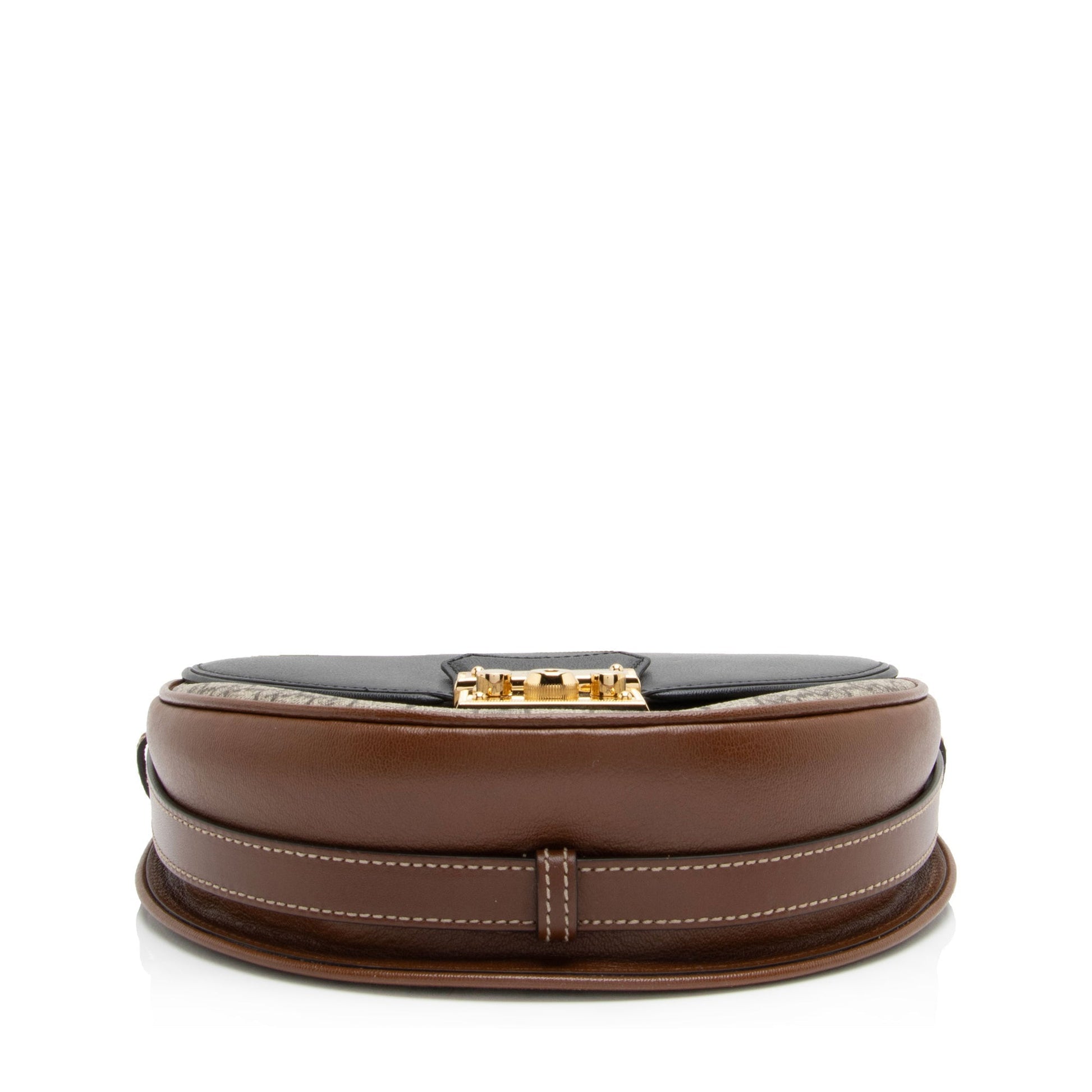 Gucci Saddle Leather Canvas Crossbody