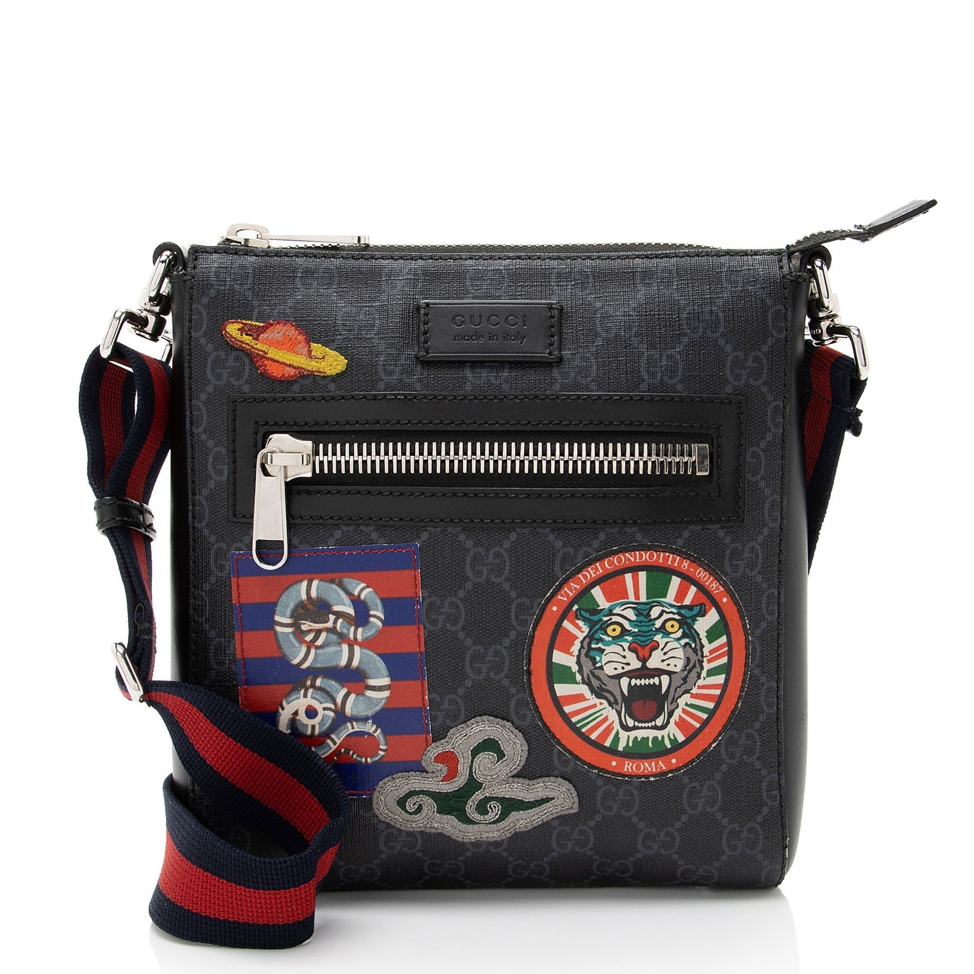 Gucci Nylon Leather Canvas Shoulder Bag