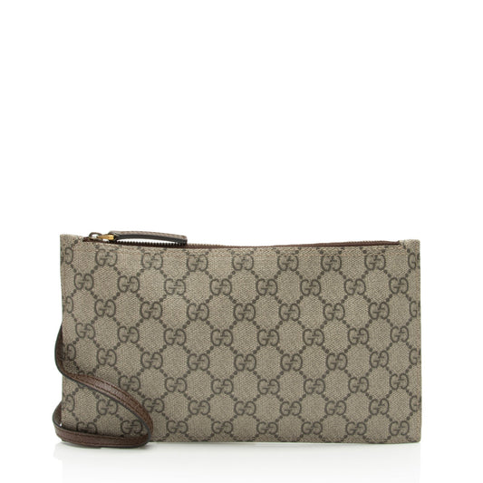 Gucci Pochette Leather Canvas Clutch