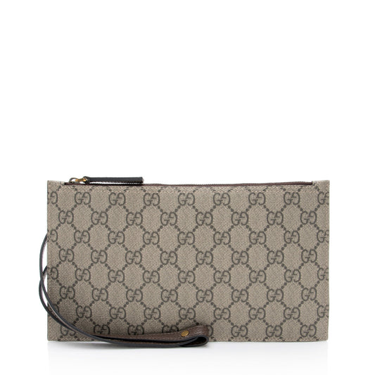 Gucci Pochette Leather Canvas Clutch