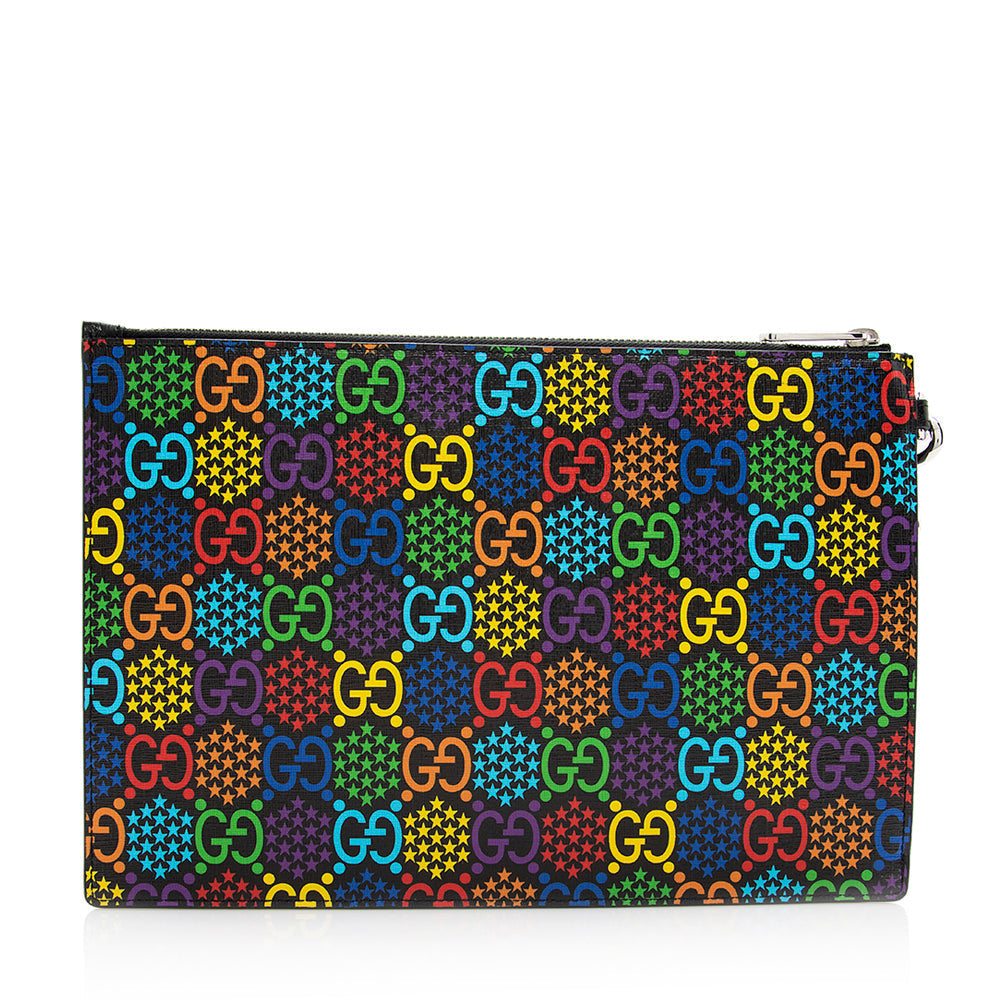 Gucci GG Supreme Psychedelic Zip Wristlet (SHF-20228)