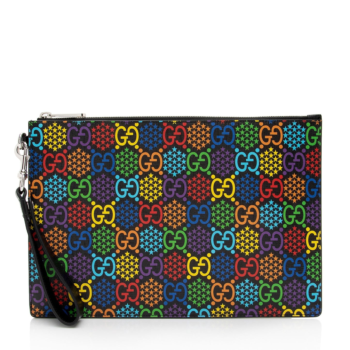Gucci Pochette Leather Canvas Clutch