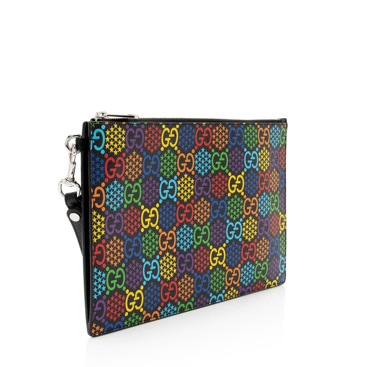 Gucci Pochette Leather Canvas Clutch