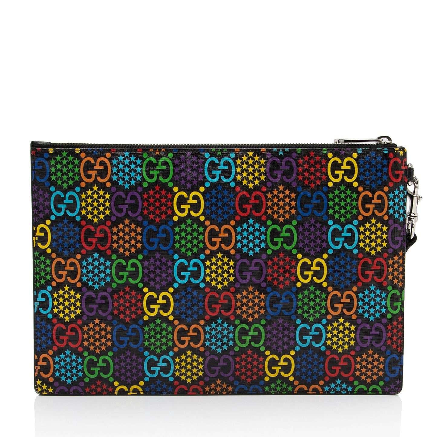 Gucci Pochette Leather Canvas Clutch
