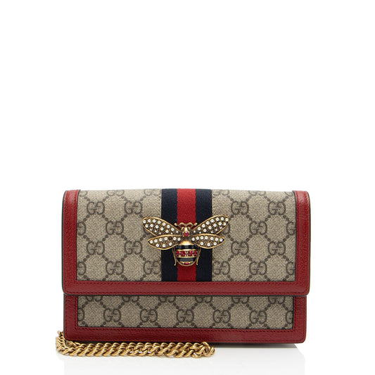 Gucci GG Supreme Queen Margaret Wallet on Chain (SHF-Cy5wDk)