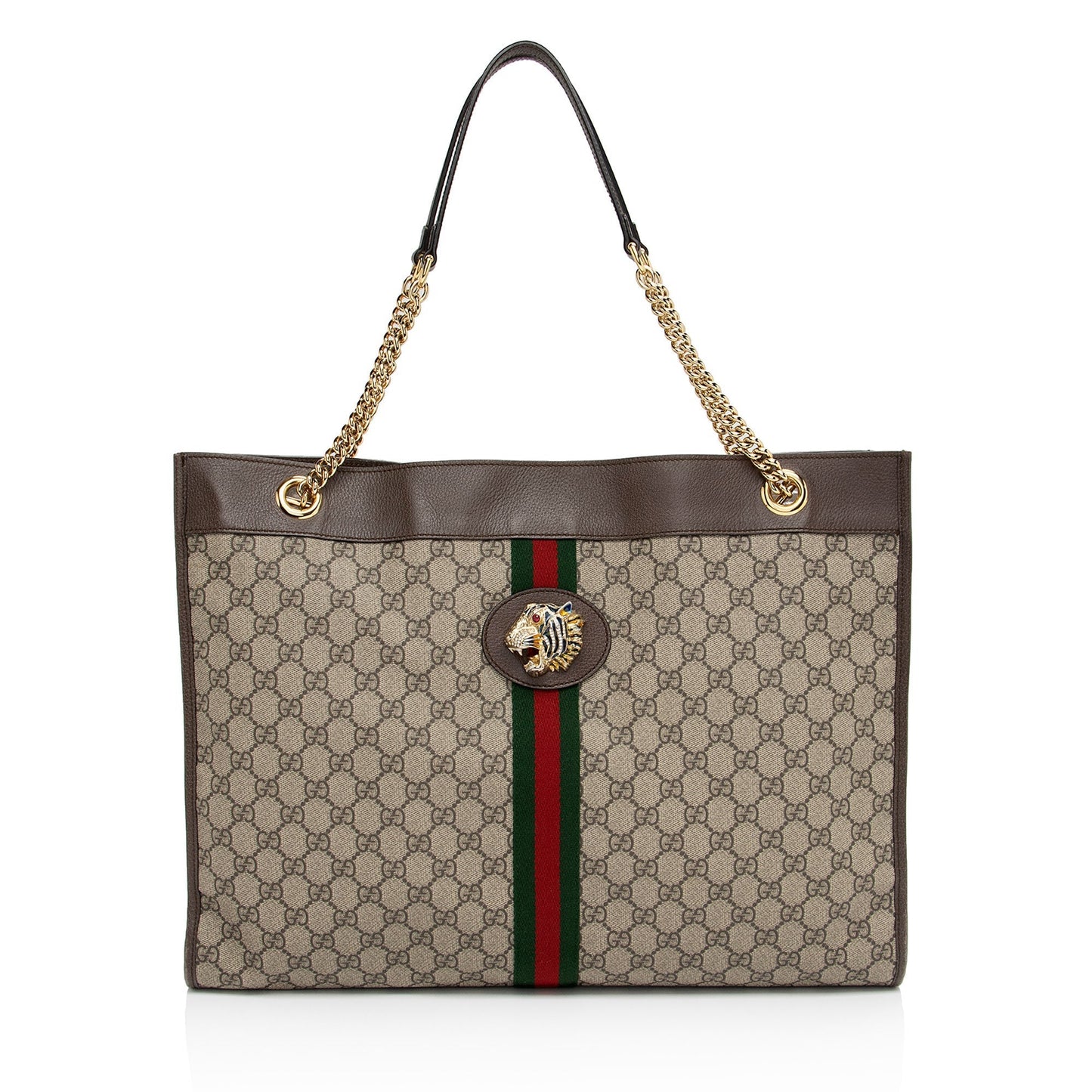 Gucci Nylon Pochette Leather Canvas Tote