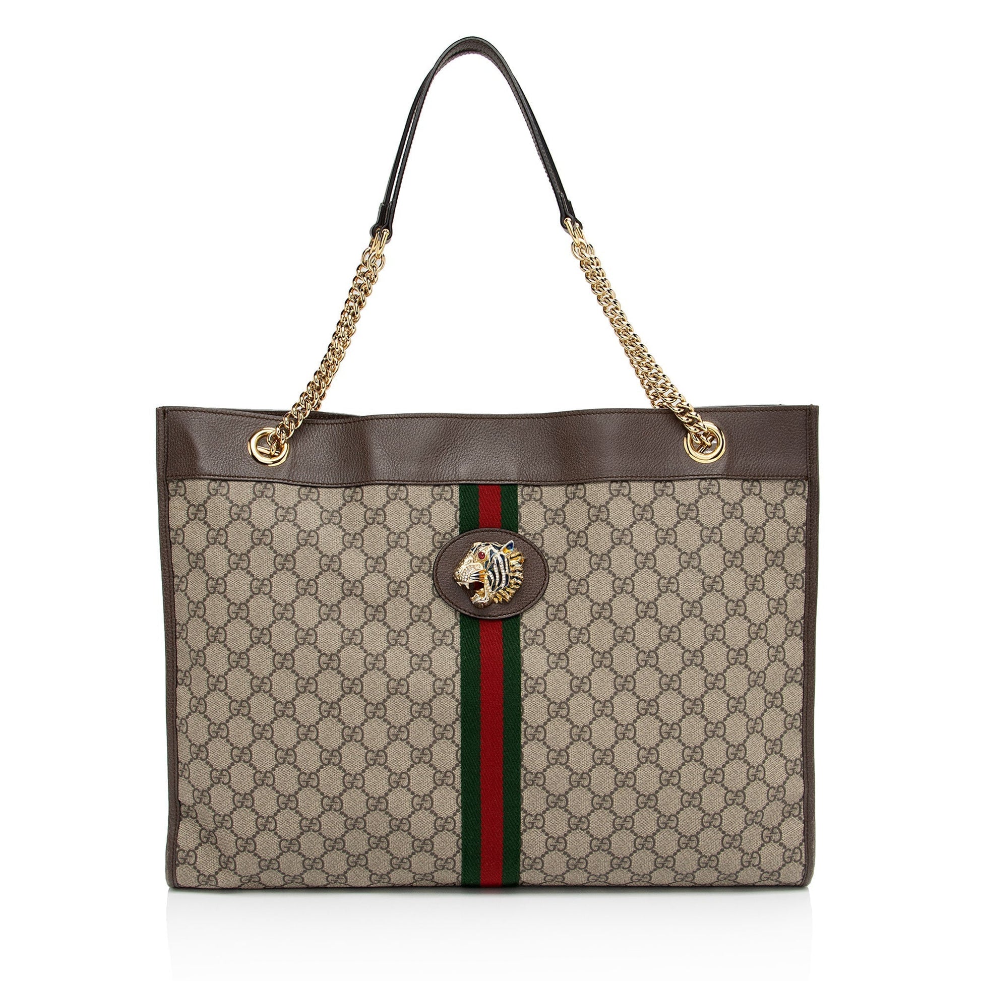 Gucci Nylon Pochette Leather Canvas Tote