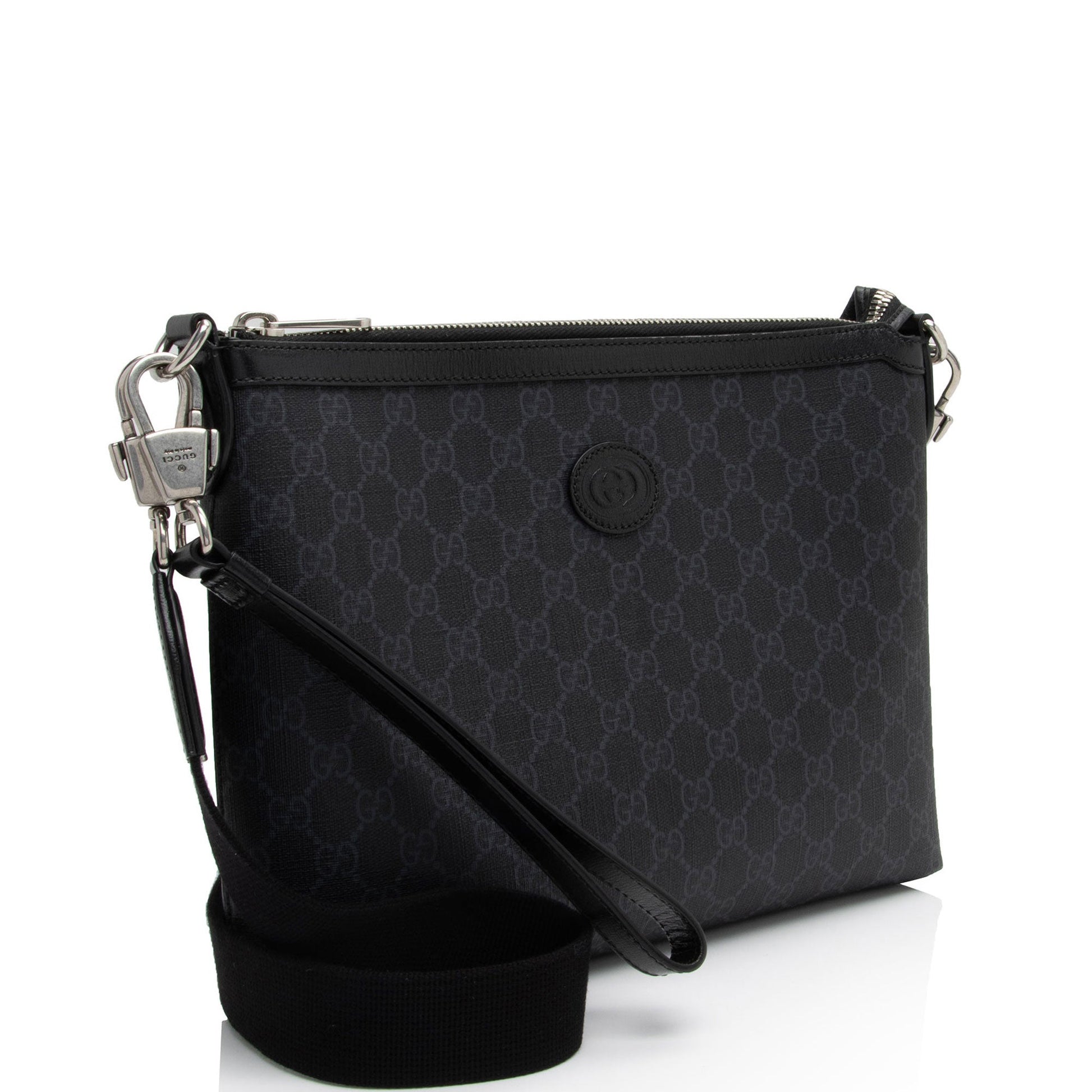 Gucci Nylon Leather Canvas Shoulder Bag