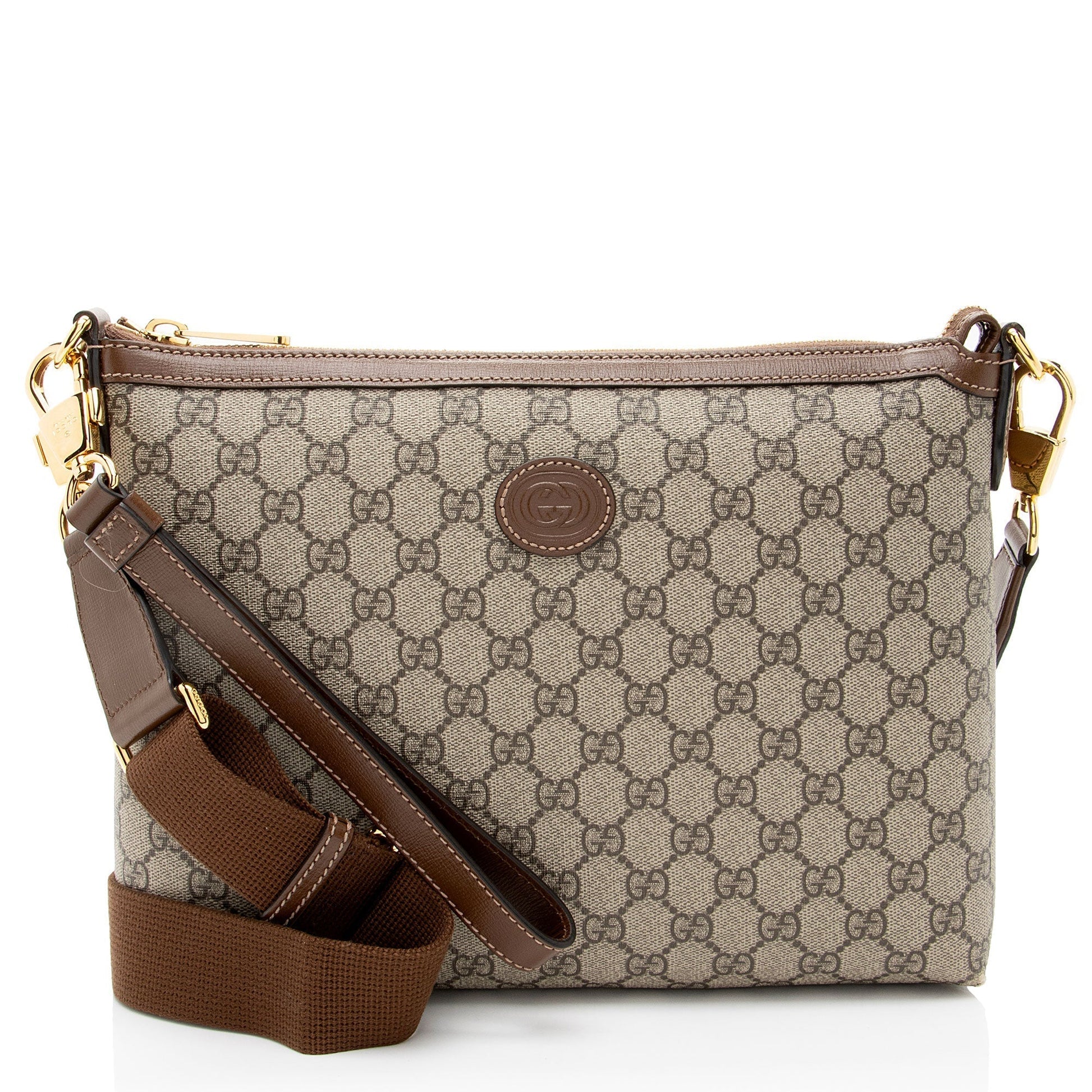 Gucci Nylon Leather Canvas Shoulder Bag