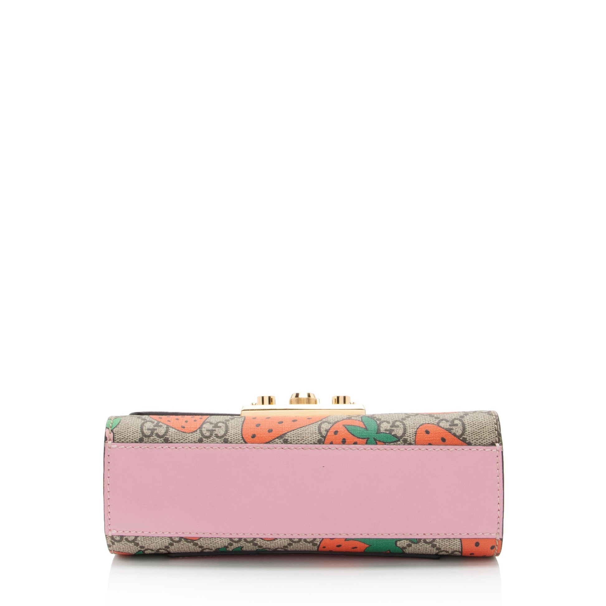 Gucci GG Supreme Strawberry Padlock Small Shoulder Bag (SHF-KHb3br)