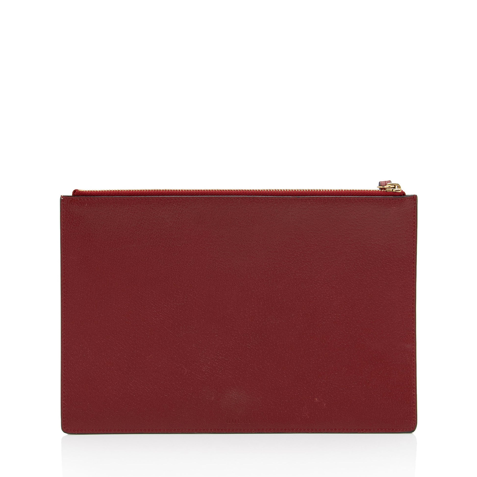 Gucci Pochette Leather Canvas Clutch