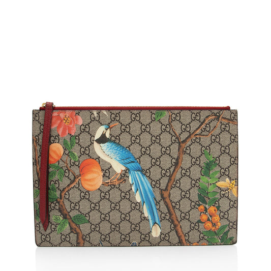 Gucci Pochette Leather Canvas Clutch