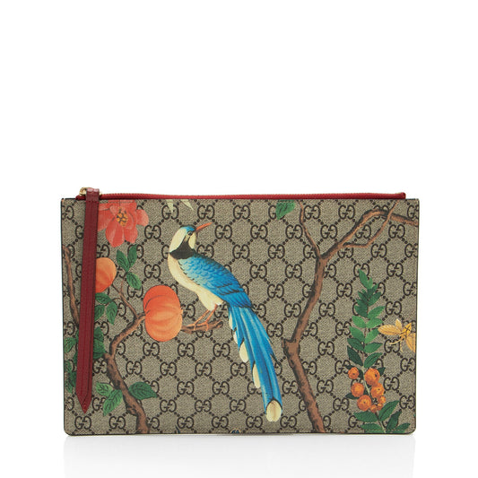 Gucci GG Supreme Tian Zip Pouch (SHF-F3qQBm)