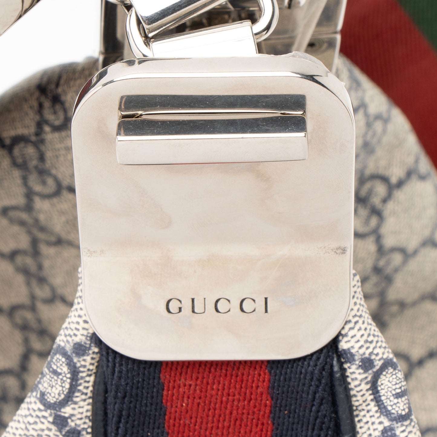 Gucci GG Supreme Web Attache Large Shoulder Bag