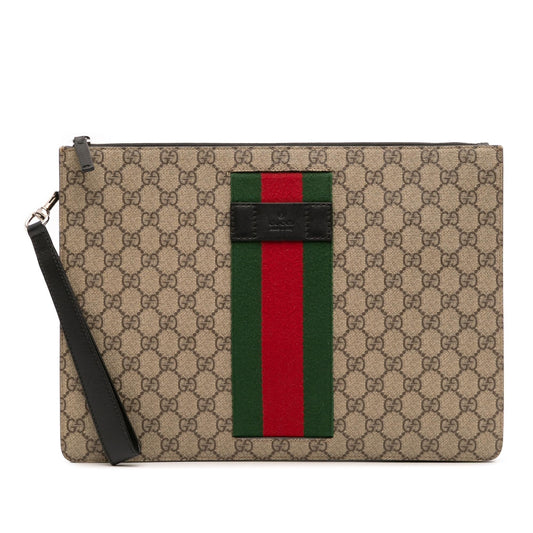 Gucci GG Supreme Web Clutch