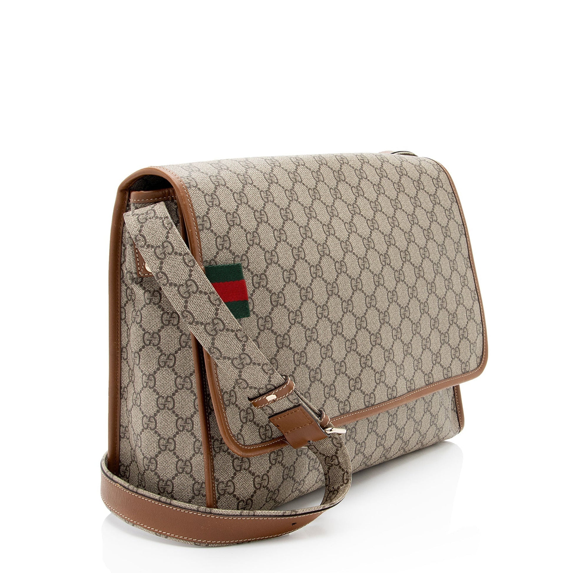 Gucci Nylon Leather Canvas Shoulder Bag