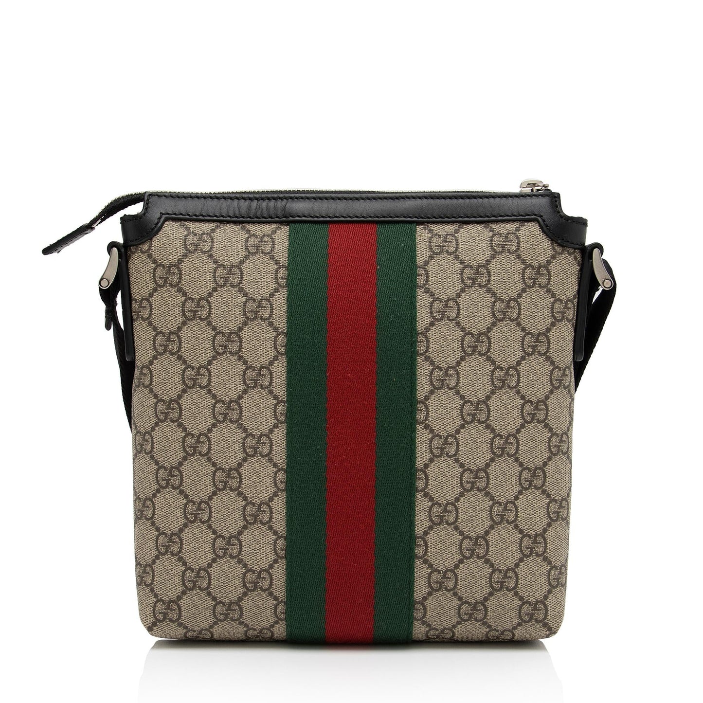 Gucci GG Supreme Web Flat Messenger Bag (SHF-MJH9wS)
