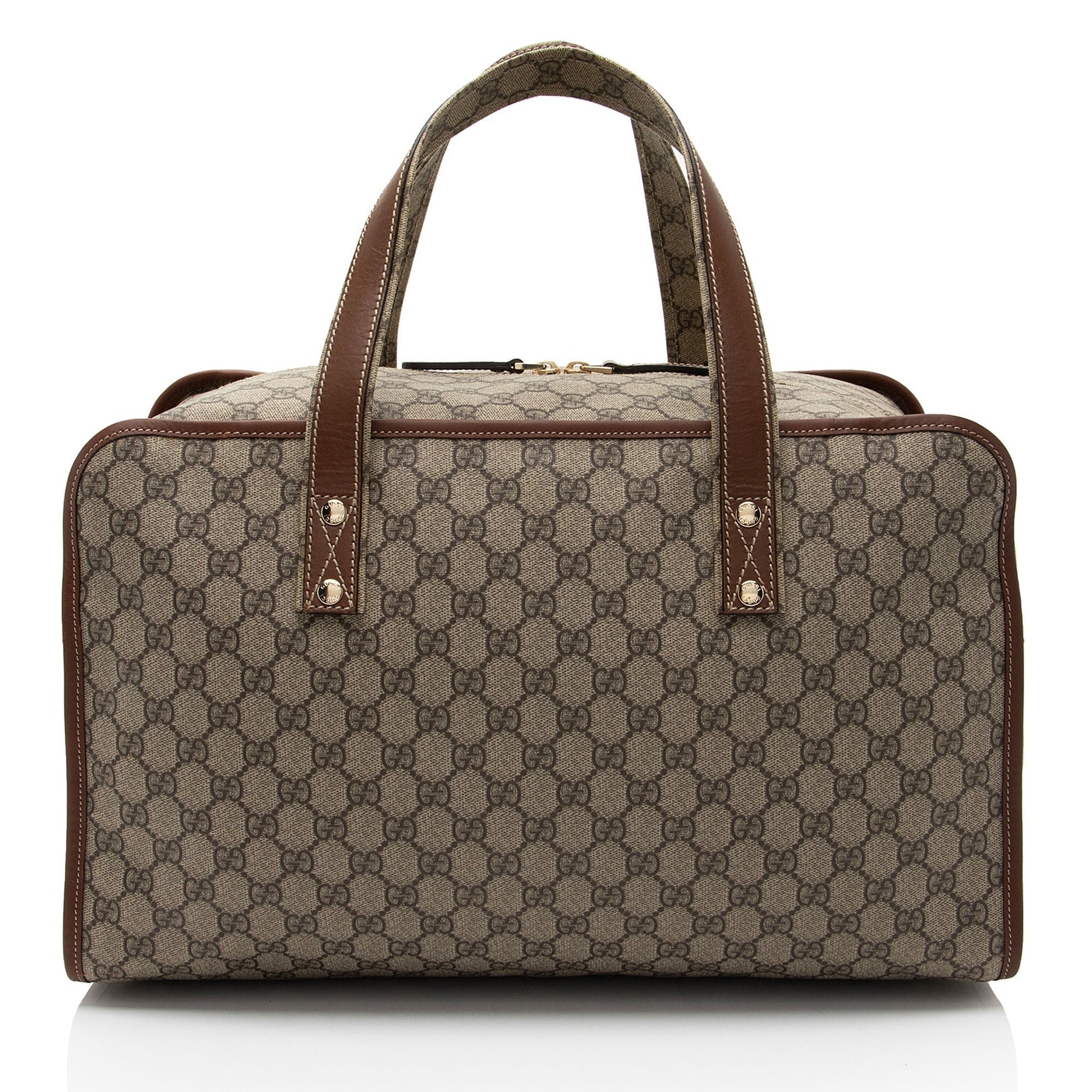 Gucci Nylon Leather Canvas Handbag