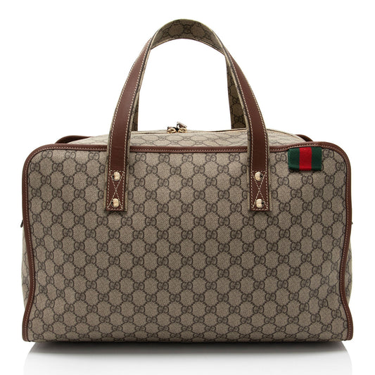 Gucci Nylon Leather Canvas Handbag