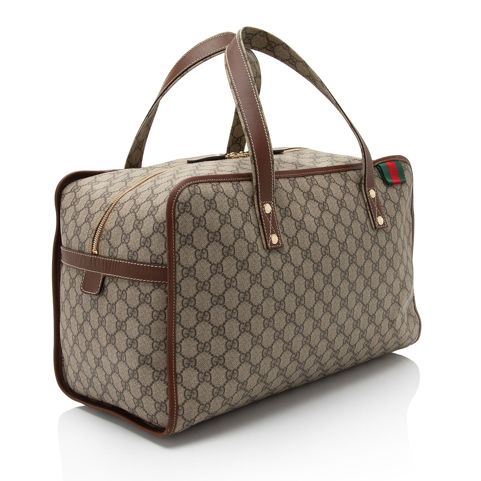 Gucci Nylon Leather Canvas Handbag