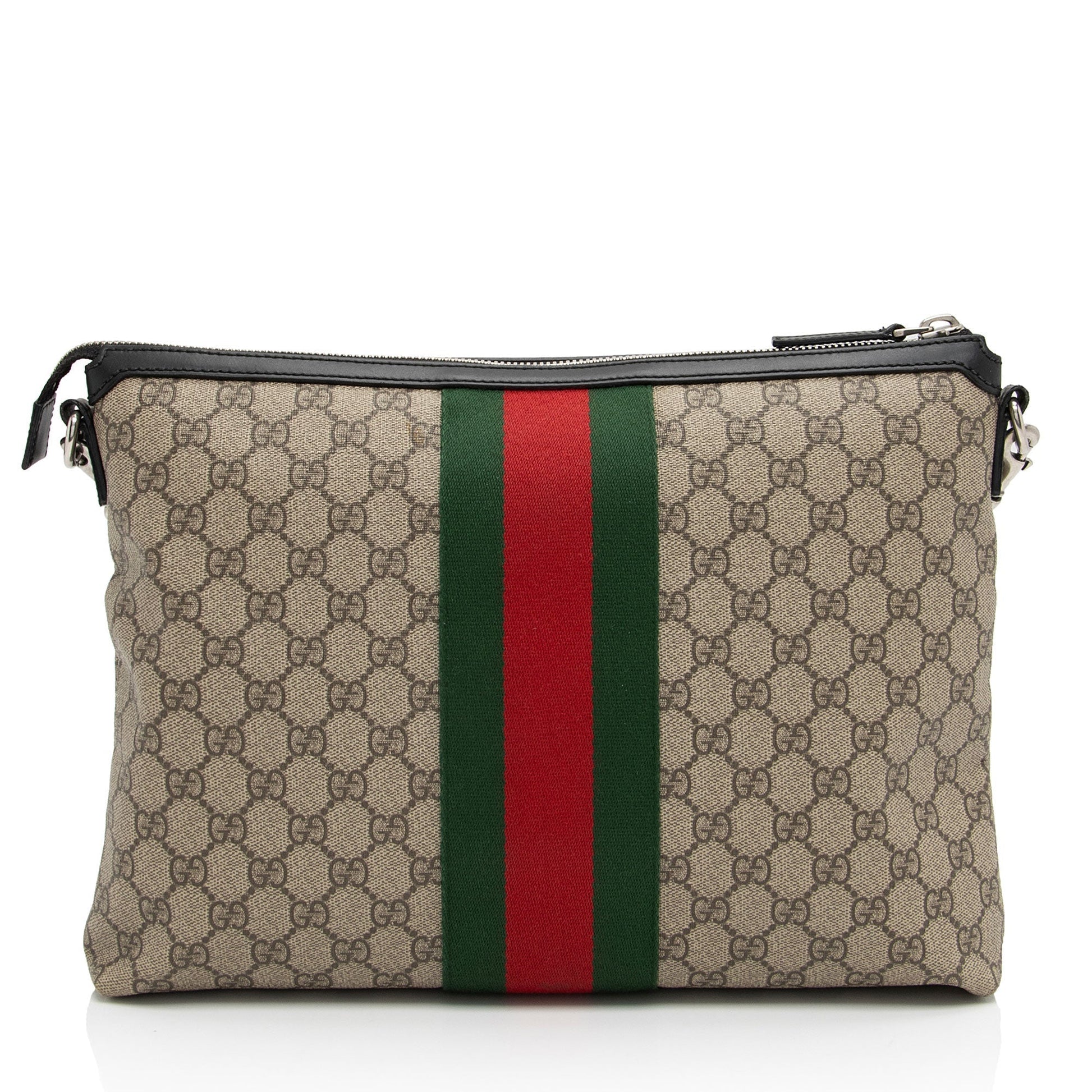 Gucci Nylon Leather Canvas Shoulder Bag
