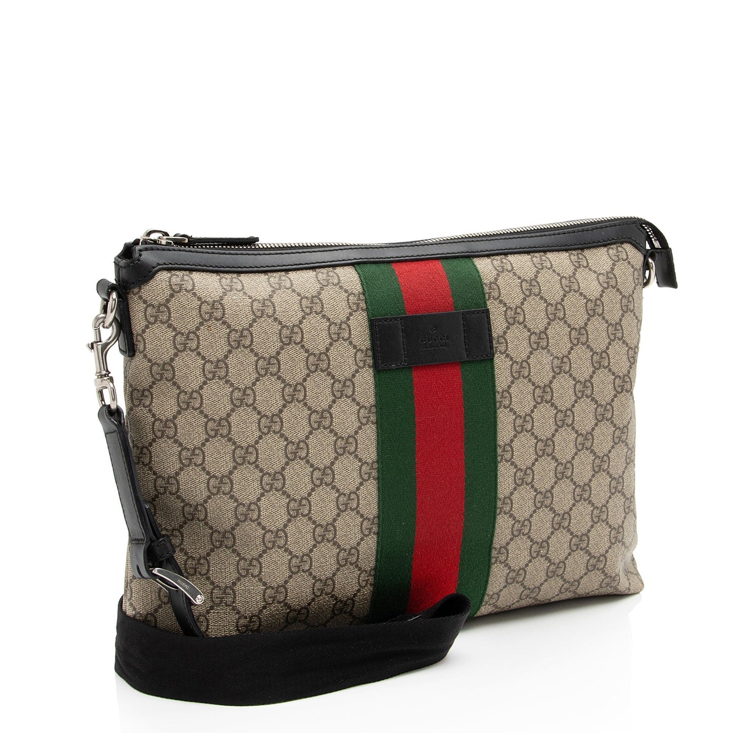 Gucci Nylon Leather Canvas Shoulder Bag