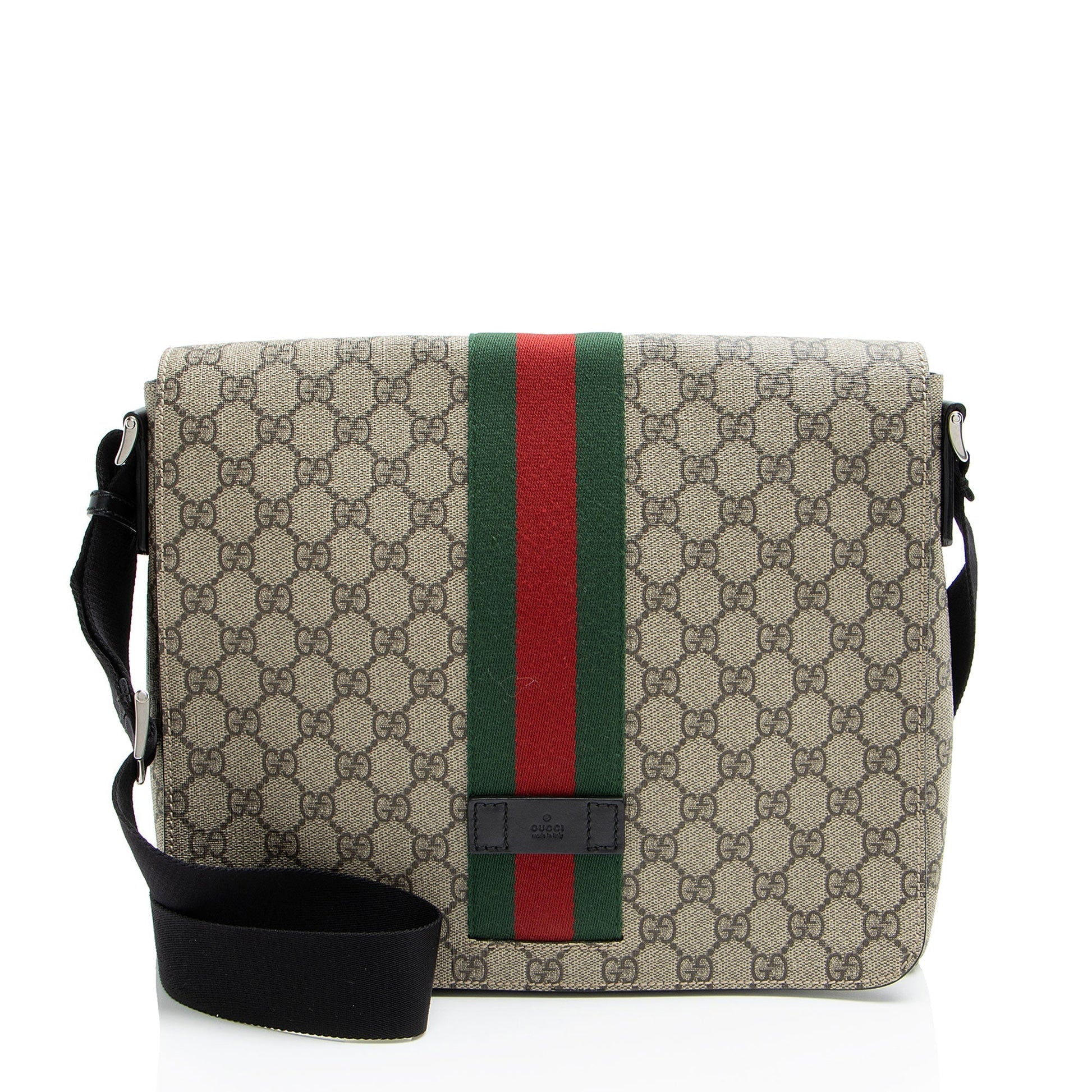 Gucci Nylon Leather Canvas Shoulder Bag