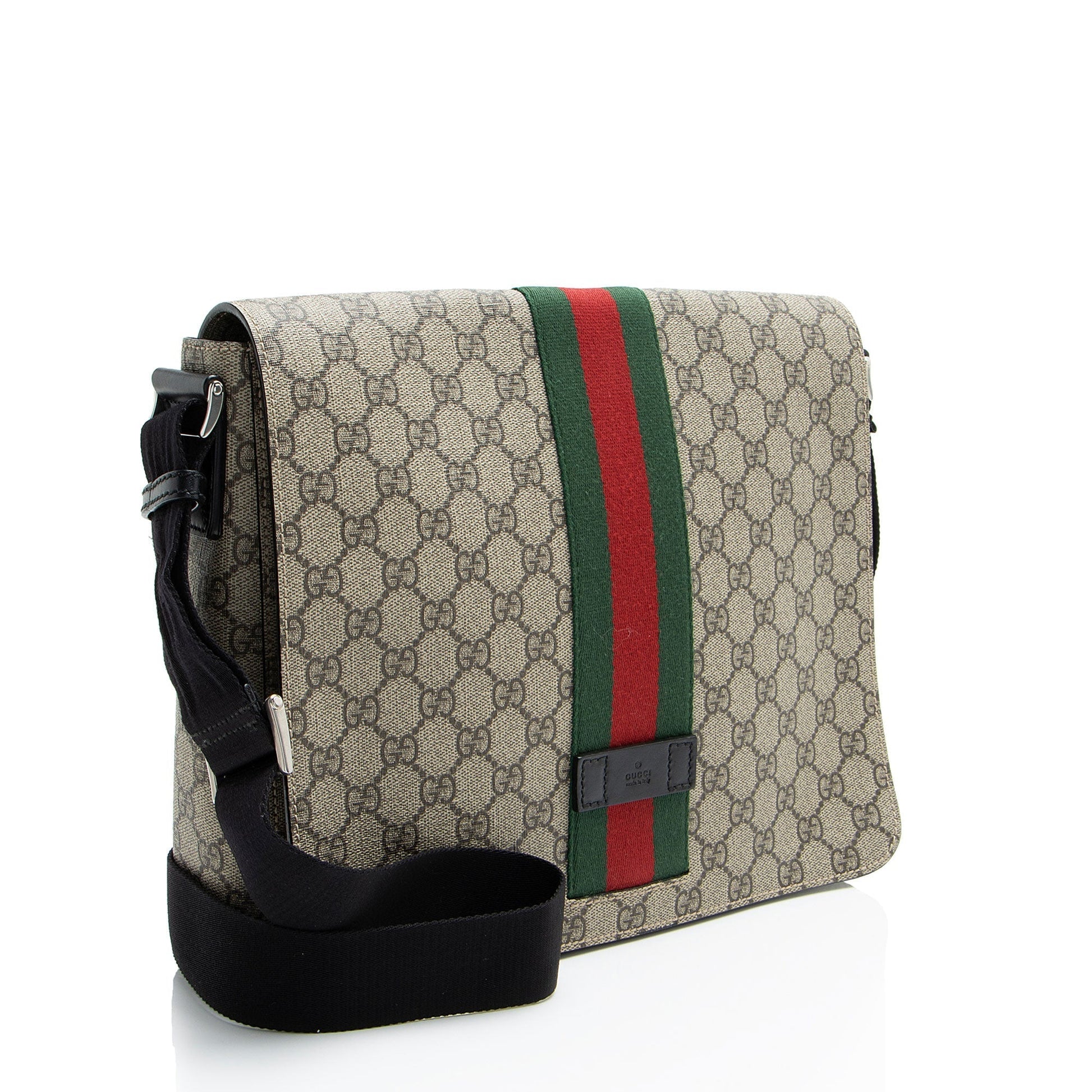 Gucci Nylon Leather Canvas Shoulder Bag