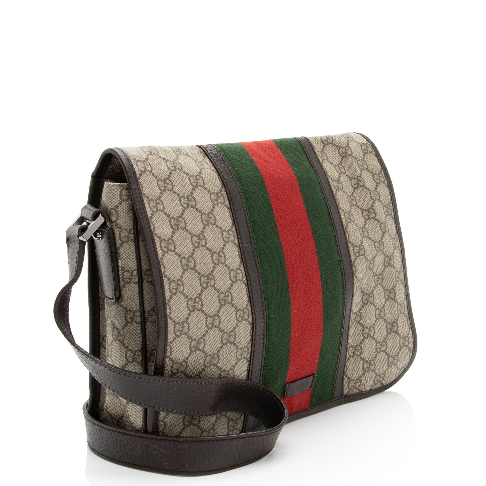 Gucci Nylon Leather Canvas Shoulder Bag
