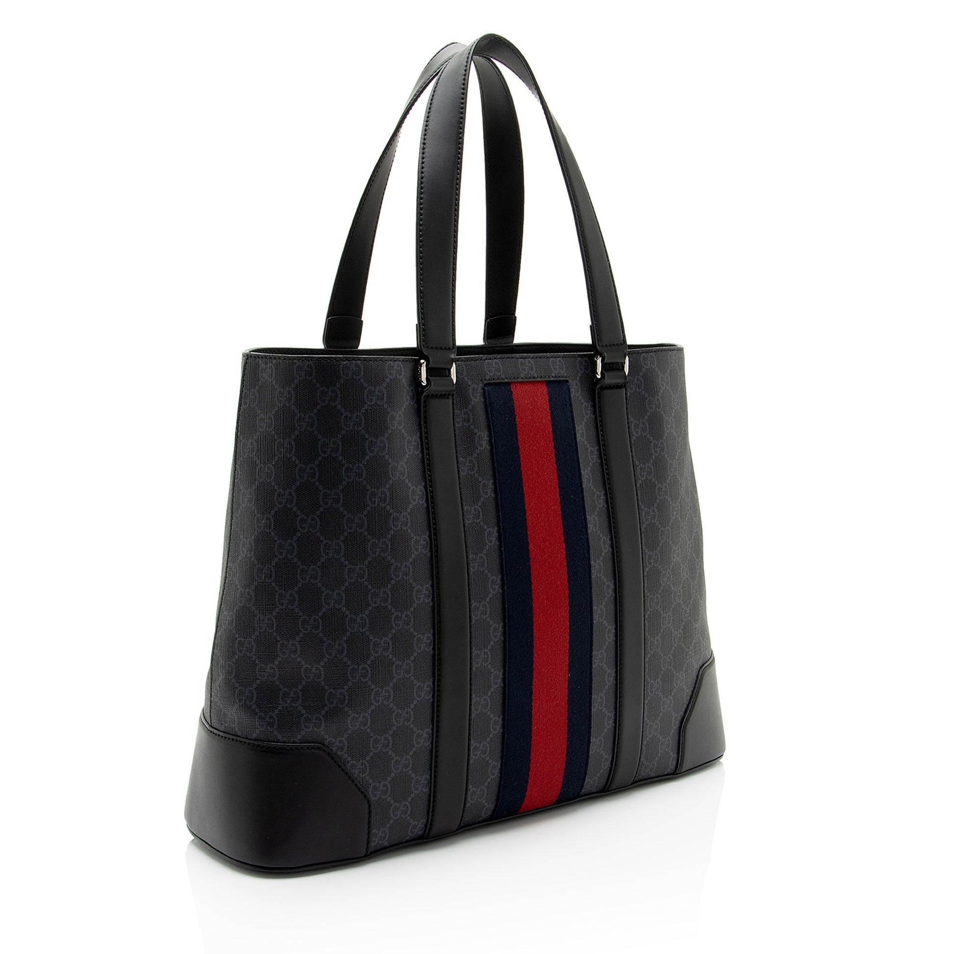 Gucci Nylon Leather Canvas Tote
